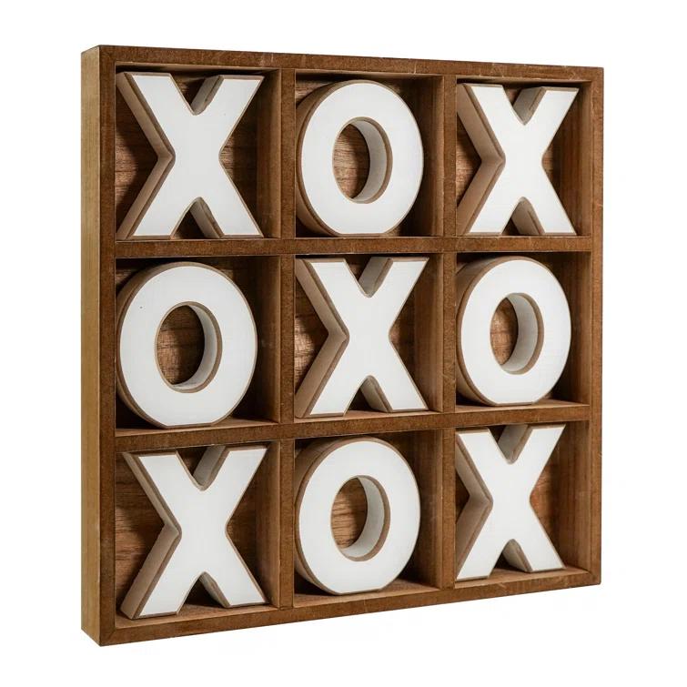 American Art Decor Noughts and Crosses Wood Tic Tac Toe Board Game & Reviews | Wayfair