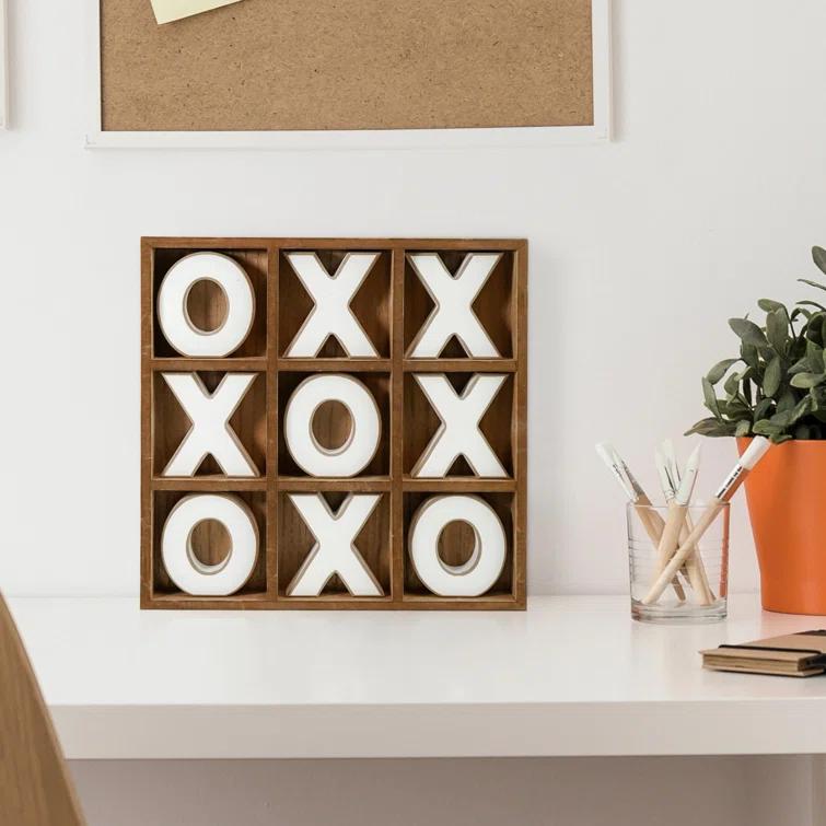 American Art Decor Noughts and Crosses Wood Tic Tac Toe Board Game & Reviews | Wayfair