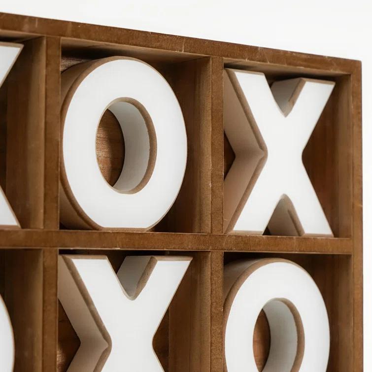 American Art Decor Noughts and Crosses Wood Tic Tac Toe Board Game & Reviews | Wayfair