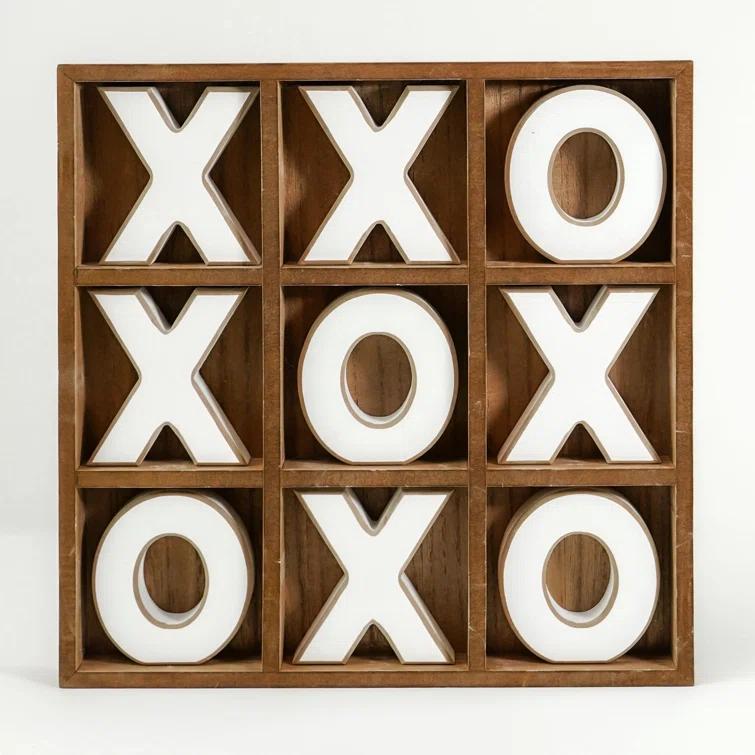 American Art Decor Noughts and Crosses Wood Tic Tac Toe Board Game & Reviews | Wayfair