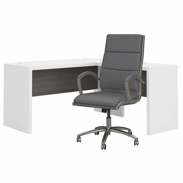 Echo L Shaped Bow Front Desk With High Back Chair