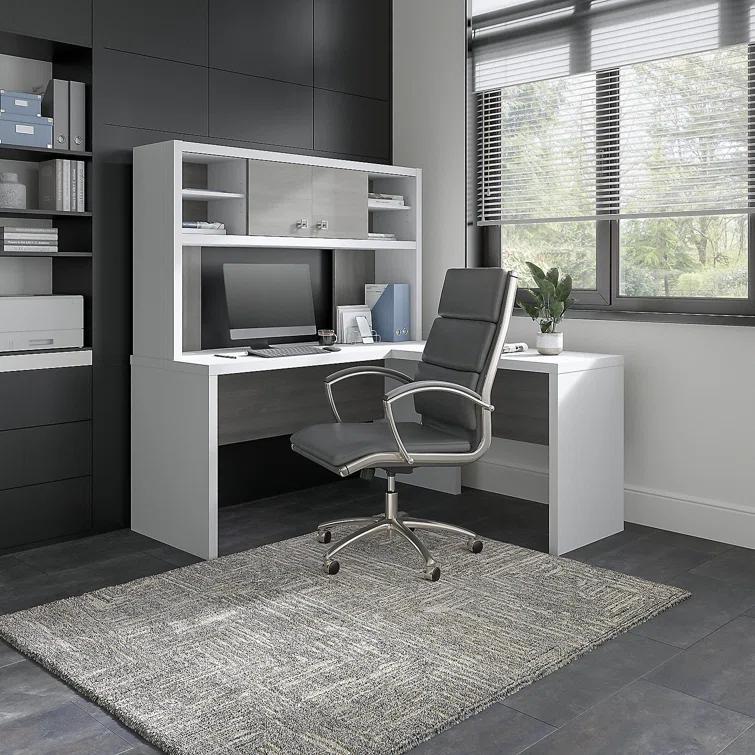 Echo 2-Piece L-Shape Computer Desk Office Set with Hutch