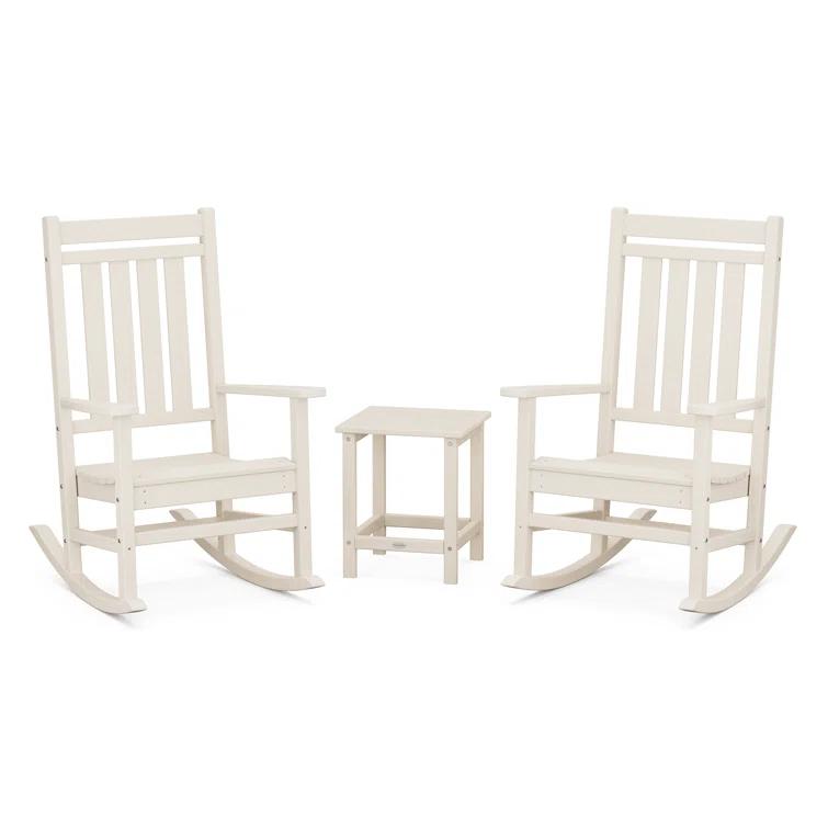 Rocker Estate 3-Piece Rocking Chair Set with Long Island 18" Side Table