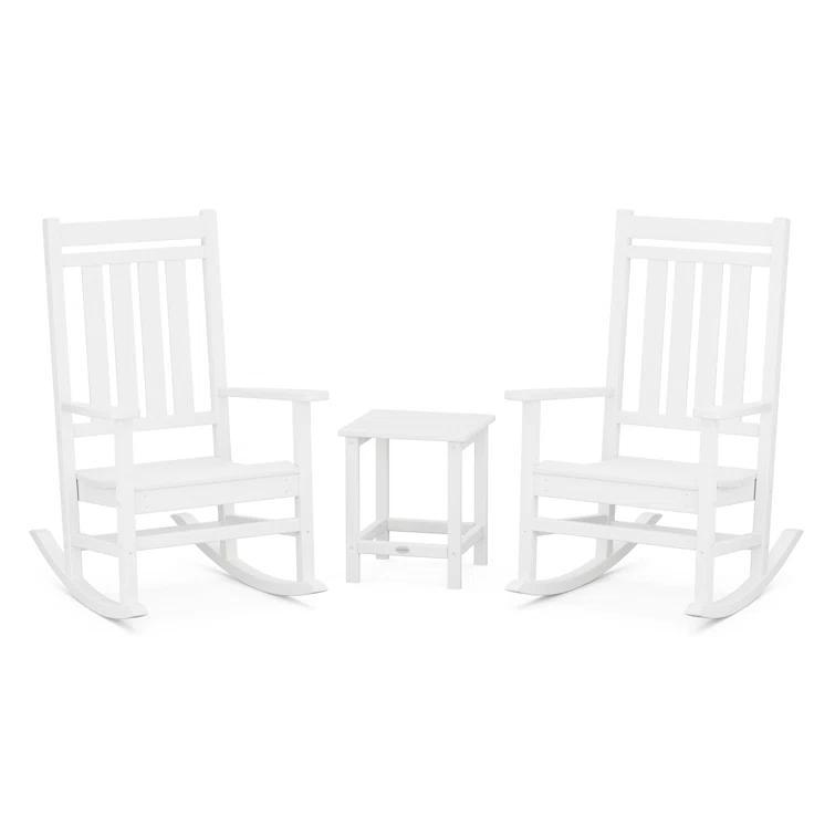 Rocker Estate 3-Piece Rocking Chair Set with Long Island 18" Side Table