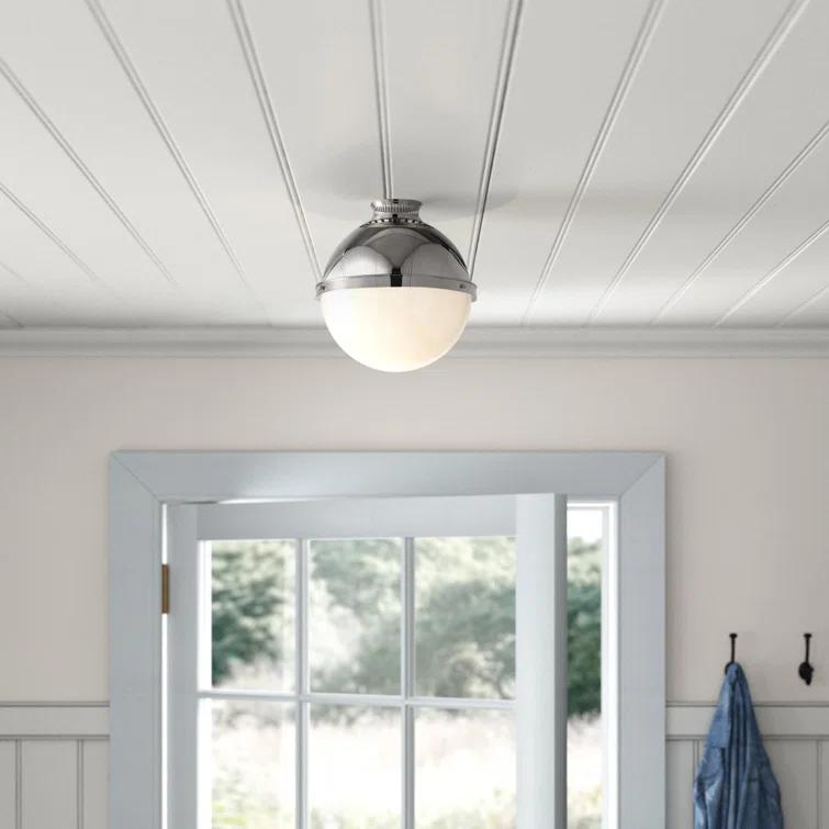 Manila Single Light Glass Semi Flush Mount