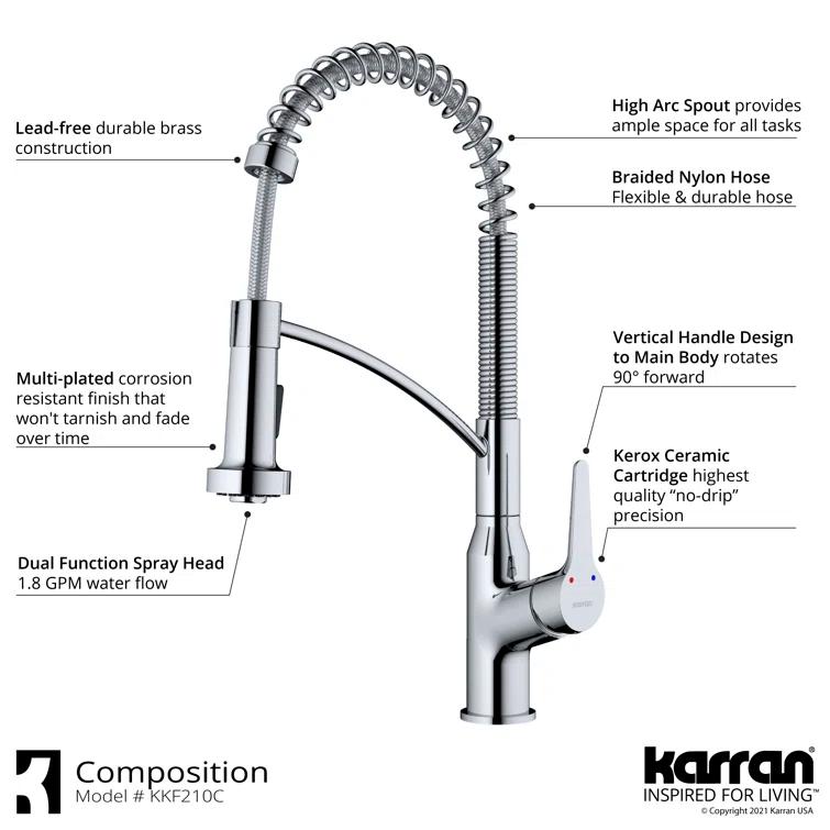 Karran Scottsdale Single-Handle Pull-Down Sprayer Kitchen Faucet