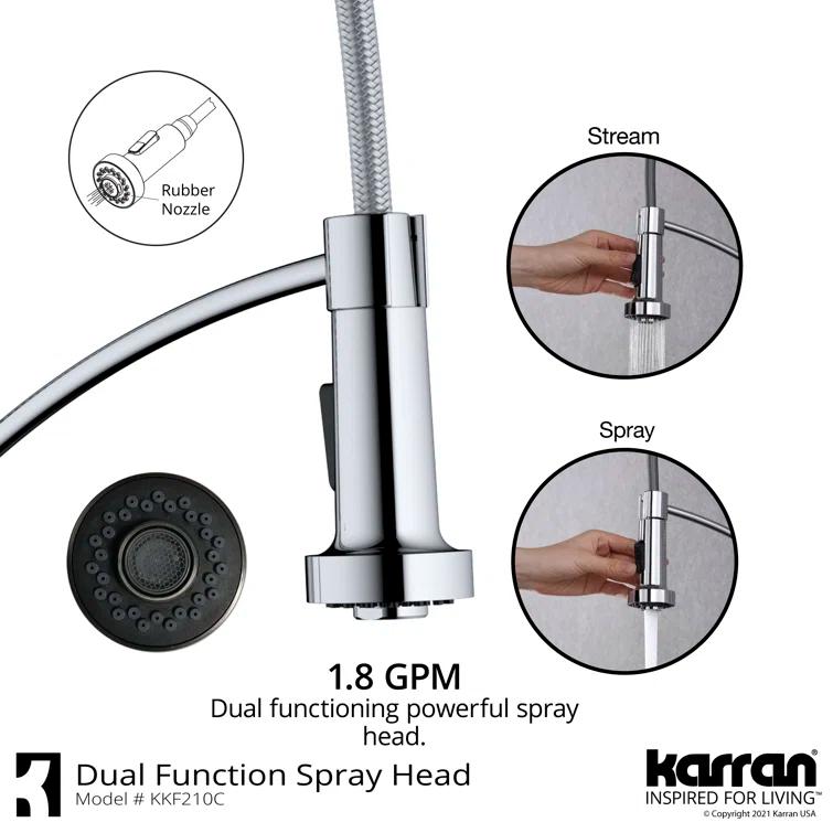 Karran Scottsdale Single-Handle Pull-Down Sprayer Kitchen Faucet