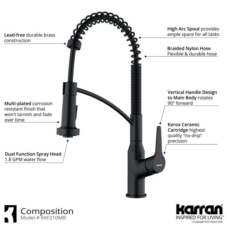 Karran Scottsdale Single-Handle Pull-Down Sprayer Kitchen Faucet
