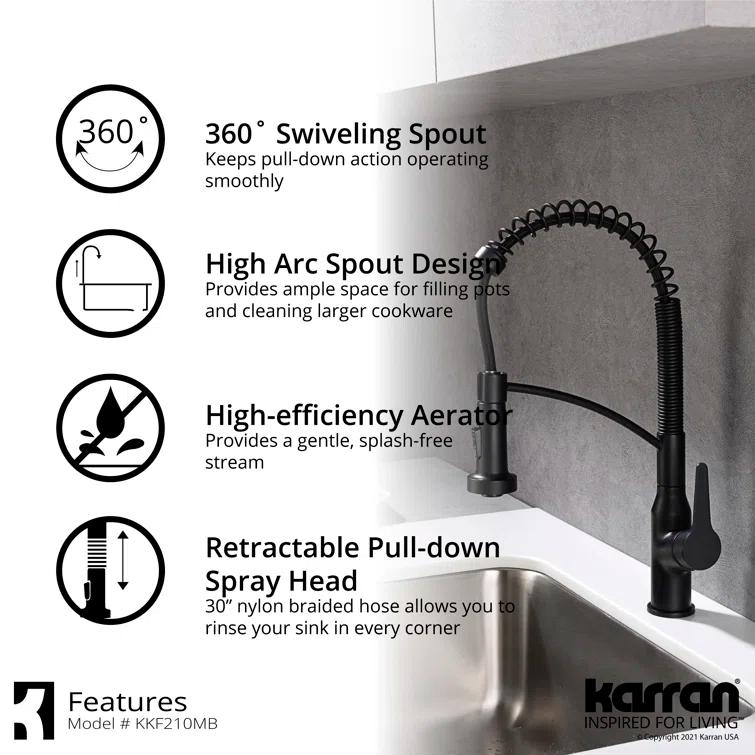 Karran Scottsdale Single-Handle Pull-Down Sprayer Kitchen Faucet