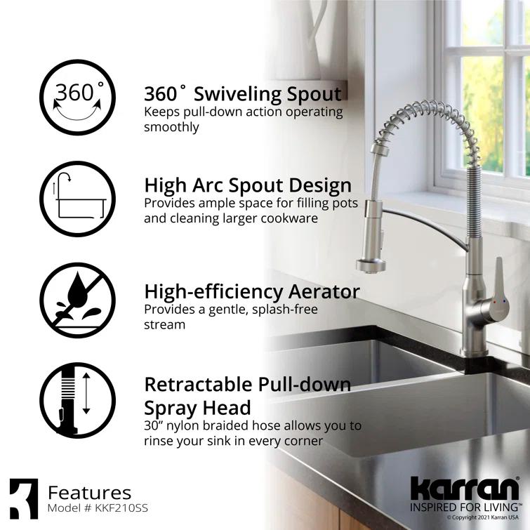 Karran Scottsdale Single-Handle Pull-Down Sprayer Kitchen Faucet