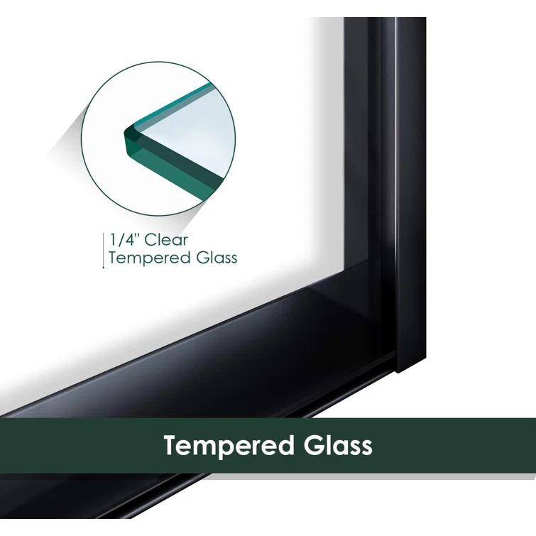 56"-60" W x 57.37" H Semi-Frameless Bypass Tub Door