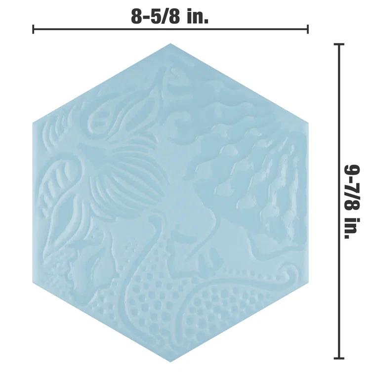 Gaudi Hex 9" x 10" Porcelain Patterned Wall & Floor Tile