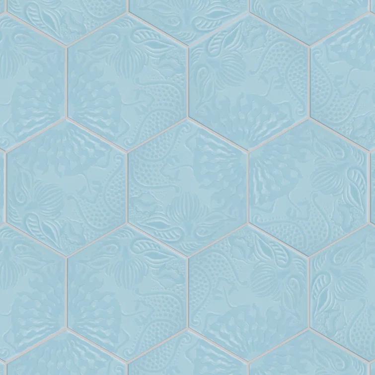 Gaudi Hex 9" x 10" Porcelain Patterned Wall & Floor Tile