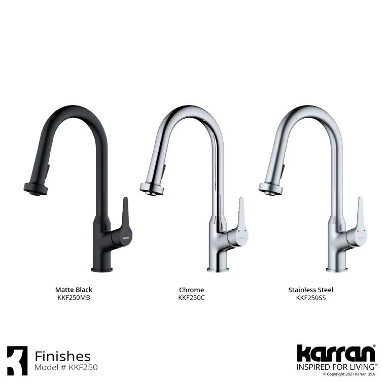 Karran Karran Scottsdale Single Handle Pull Down Sprayer Kitchen Faucet KKF250SS
