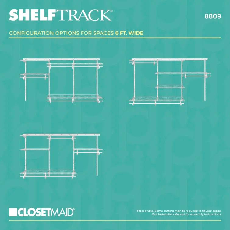 ShelfTrack 60" W - 96" W Closet System Starter Kit