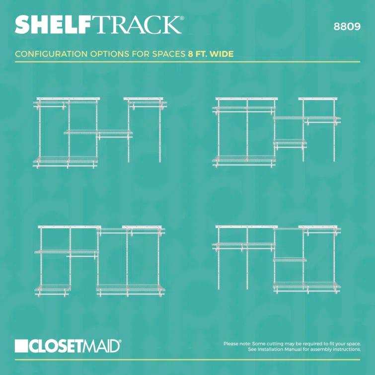 ShelfTrack 60" W - 96" W Closet System Starter Kit