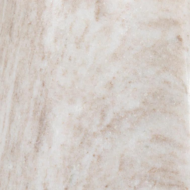 River Gray Marble and Black Aluminum Round Accent Table