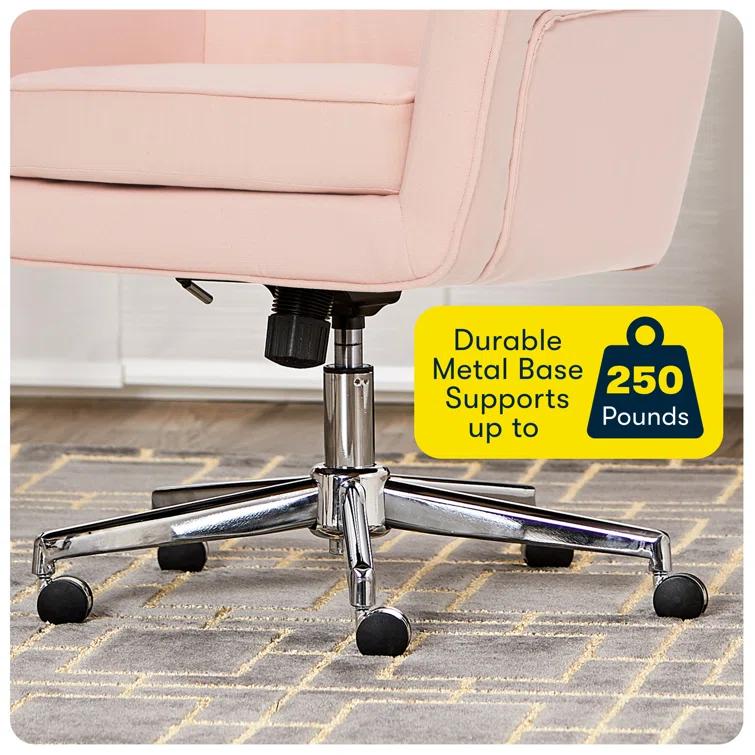 Serta Ashland Modern Office Chair, Mid-Back, Quality Memory Foam Cushion, Metal Base Chrome Finish