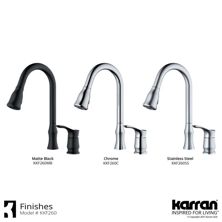 Karran Hillwood Single Handle Pull Down Sprayer Kitchen Faucet