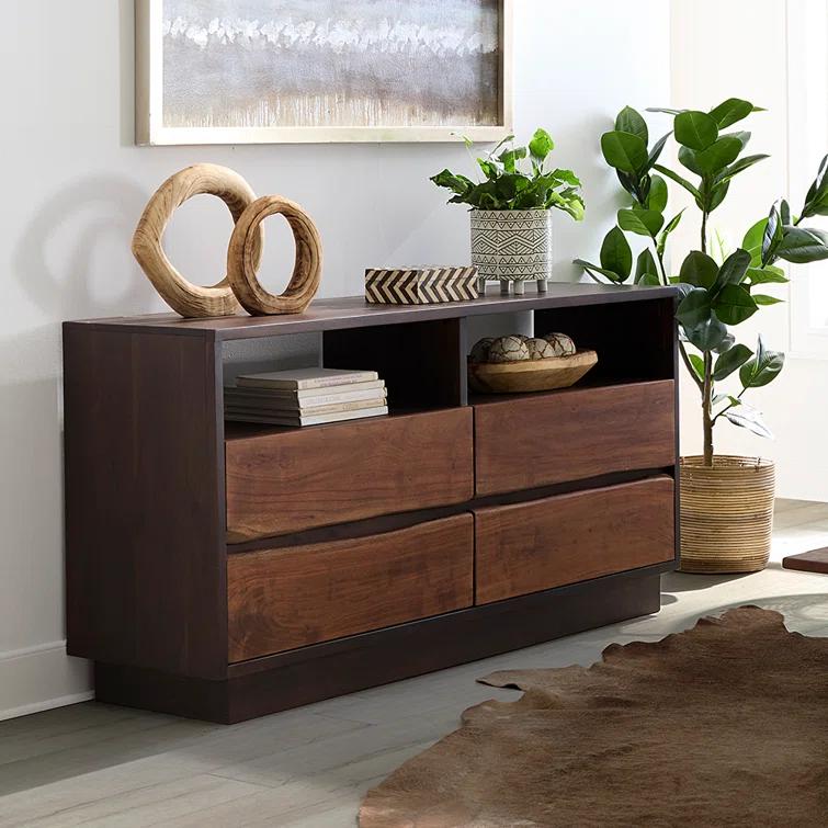Foundry Select Woodbury Solid Wood 64'' W 4 - Drawer Dresser