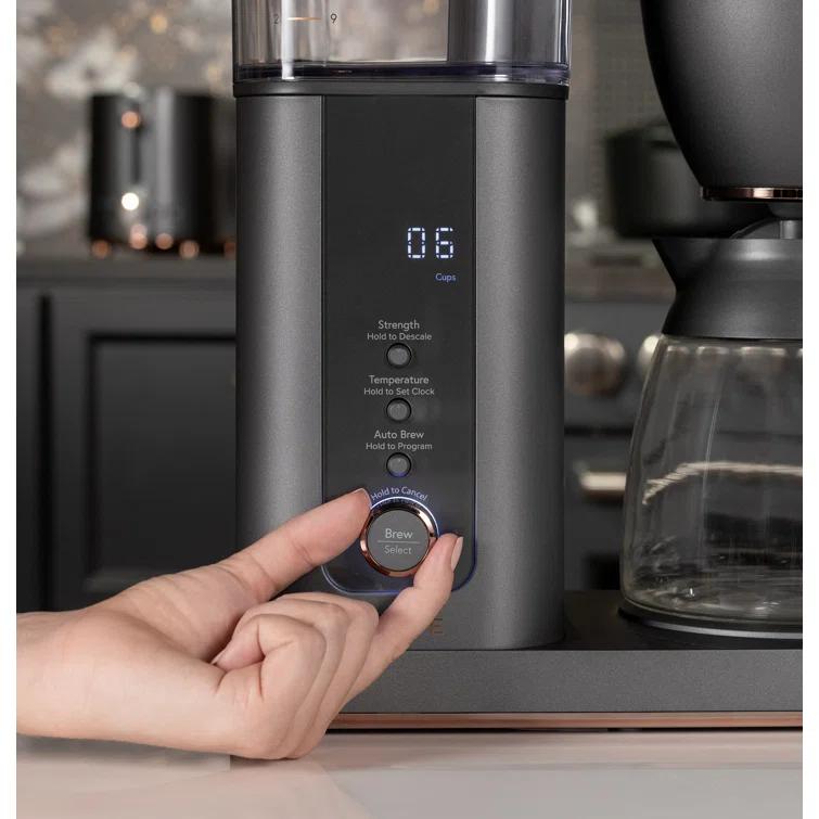 Café ™ Matte Black 10-Cup Drip Coffee Maker with Glass Carafe