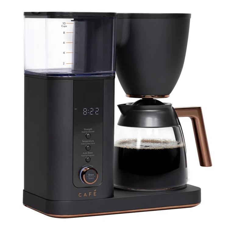 Café ™ Matte Black 10-Cup Drip Coffee Maker with Glass Carafe