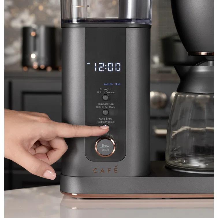 Café ™ Matte Black 10-Cup Drip Coffee Maker with Glass Carafe