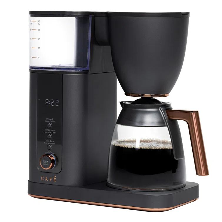 Café ™ Matte Black 10-Cup Drip Coffee Maker with Glass Carafe