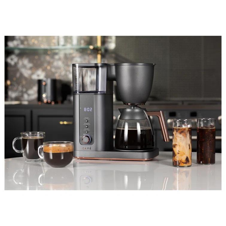 Café ™ Matte Black 10-Cup Drip Coffee Maker with Glass Carafe