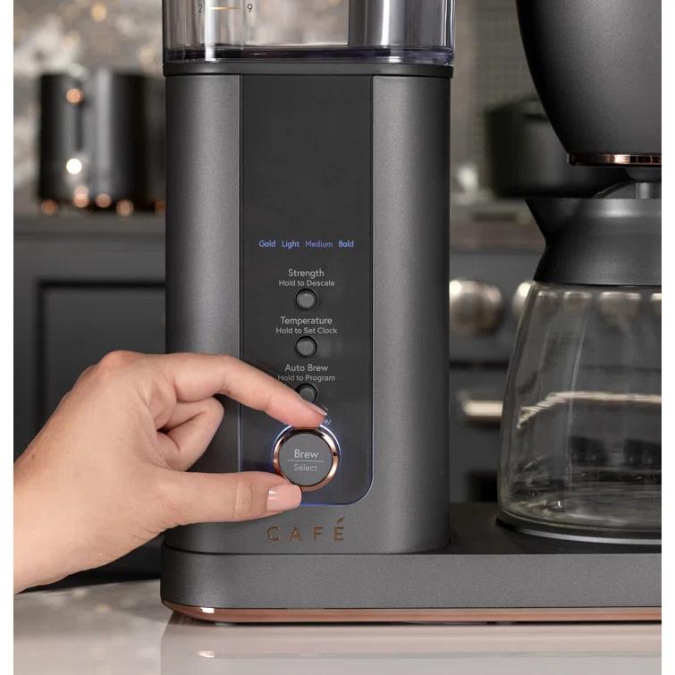 Café ™ Matte Black 10-Cup Drip Coffee Maker with Glass Carafe
