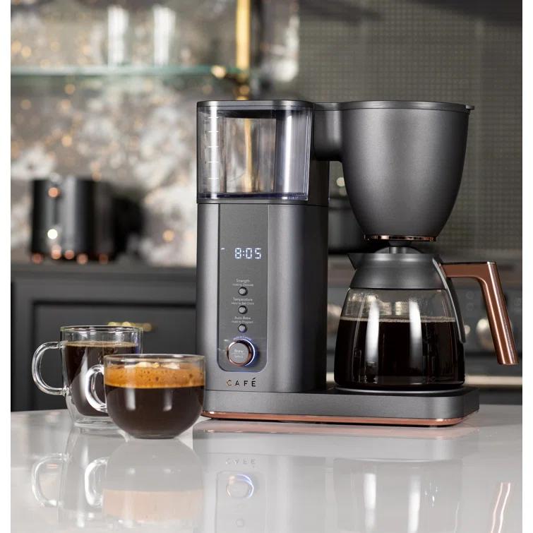 Café ™ Matte Black 10-Cup Drip Coffee Maker with Glass Carafe