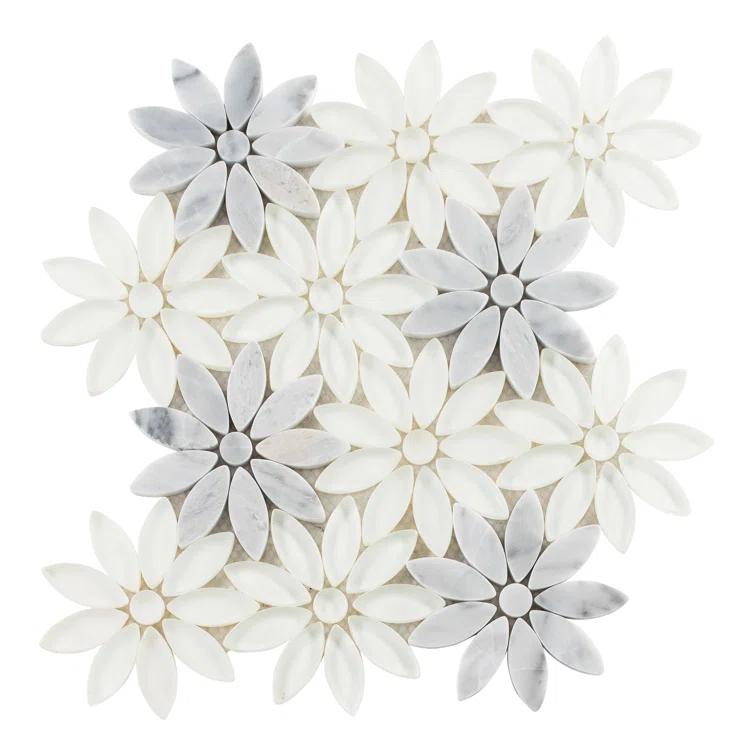 Fresh Novelty Flower Polished Natural Stones Wall & Floor Mosaic Tile