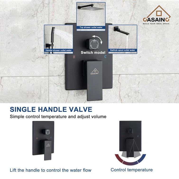 Pressure-Balanced (Temperature And Volume) All-In-One Kit with Rough in-Valve