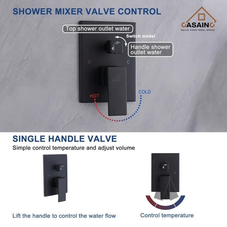 Shower Faucets & Systems All-In-One Kit with Rough in-Valve