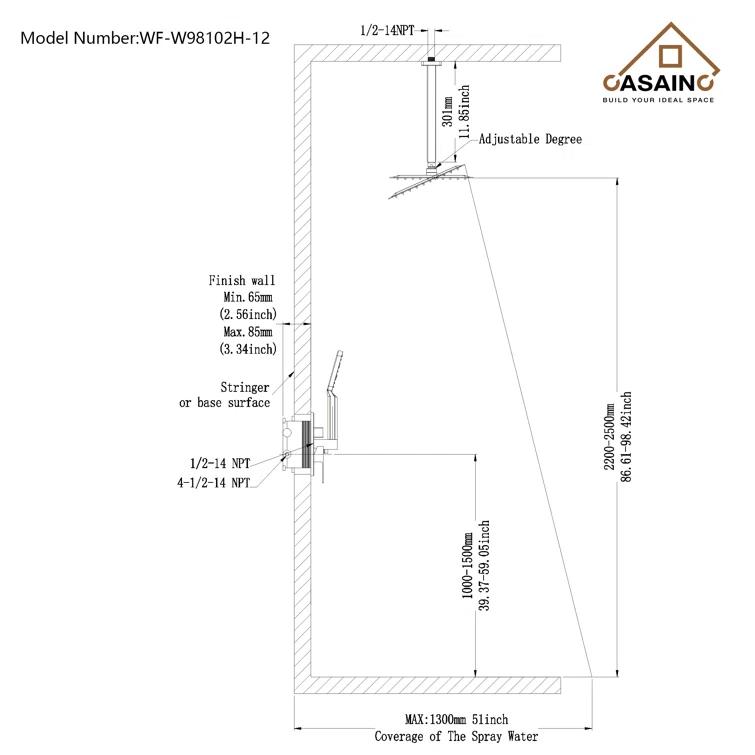 Shower Faucets & Systems All-In-One Kit with Rough in-Valve