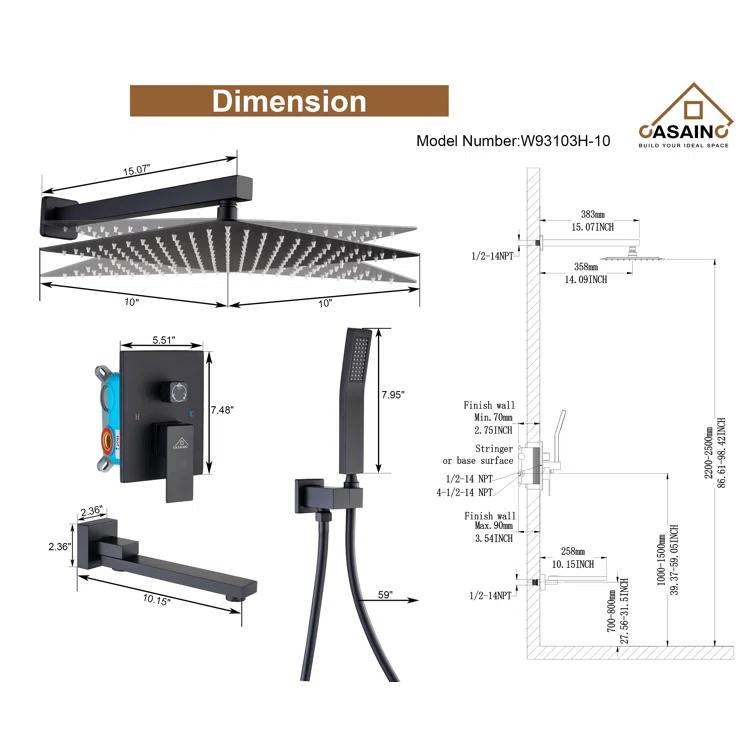 Pressure-Balanced (Temperature And Volume) All-In-One Kit with Rough in-Valve