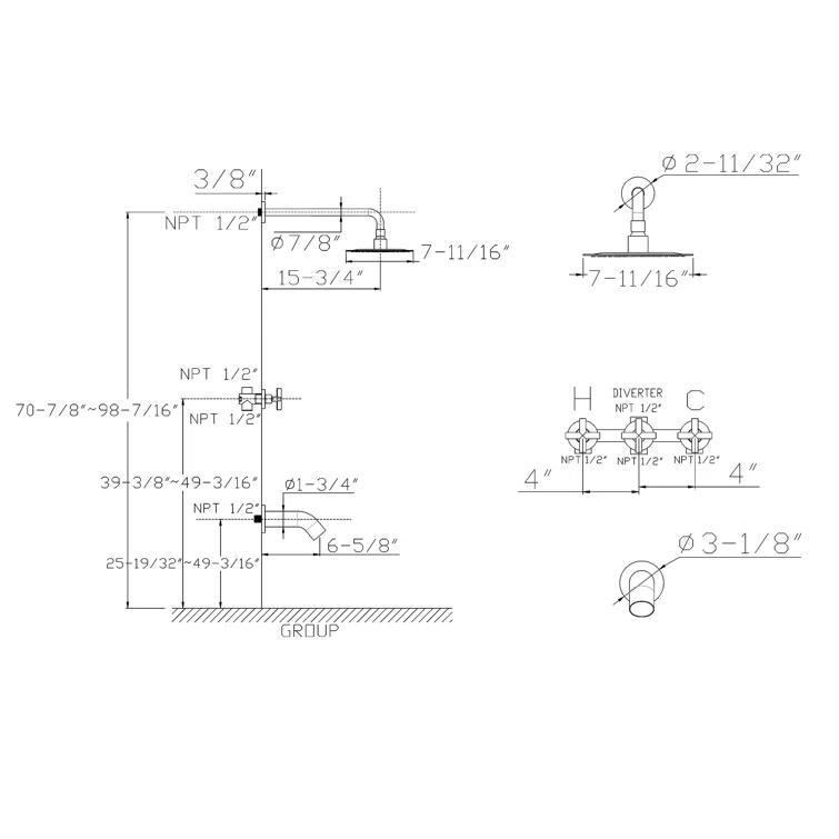 Complete Shower System with Rough in-Valve