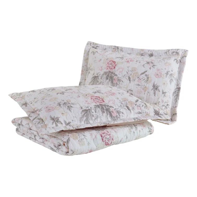 Laura Ashley Laura Ashley Breezy Floral Cotton Reversible Quilt Set