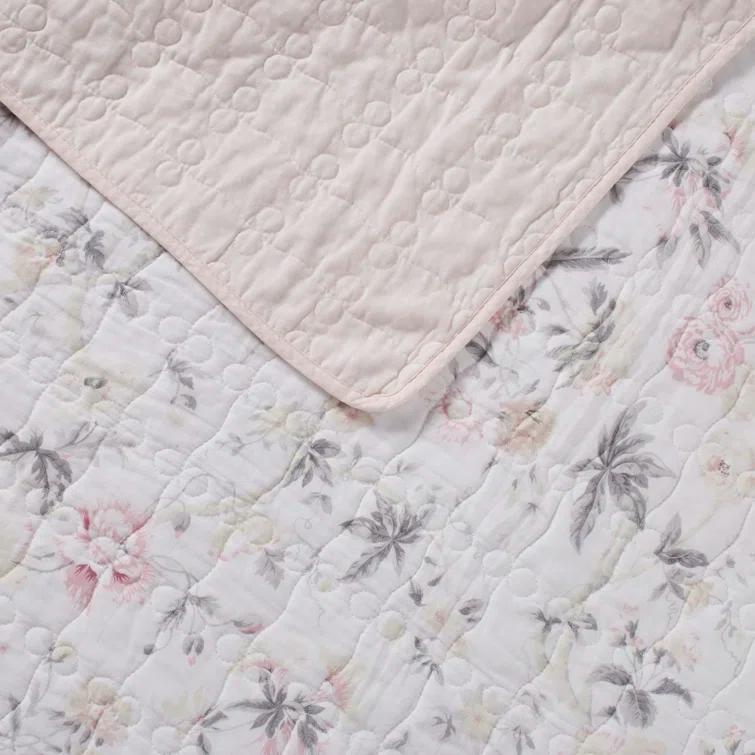 Laura Ashley Laura Ashley Breezy Floral Cotton Reversible Quilt Set