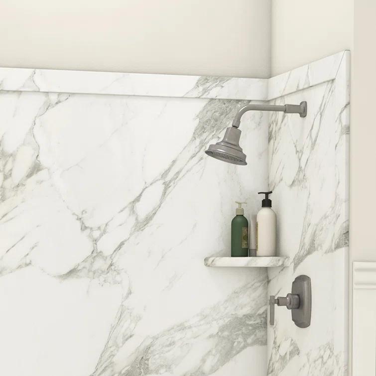 FlexStone Royale 60"W x 36"D x 80"H Alcove Bathtub/Shower Surround