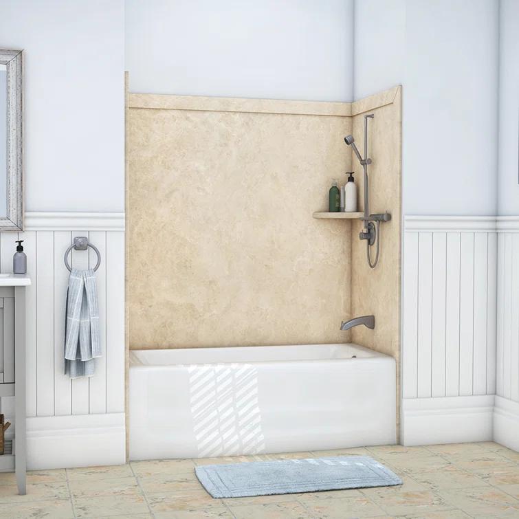 FlexStone Elite 60"W x 32"D x 60"H Alcove Bathtub Surround