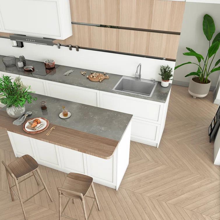 Sinber 25" x 22" Drop In Single Bowl Kitchen Sink with 18 Gauge 304 Stainless Steel Satin Finish