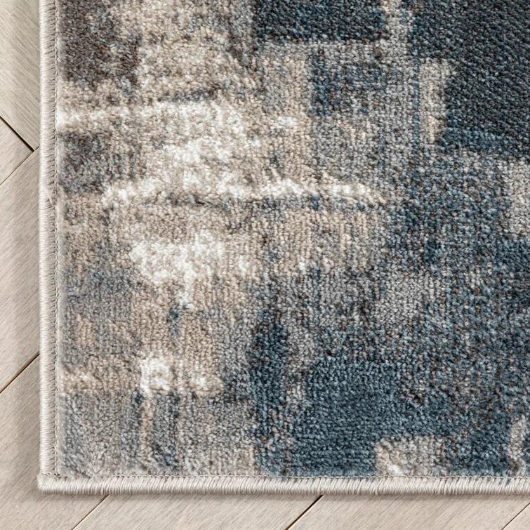 Verity Lilith Modern Abstract Grey Blue Rug