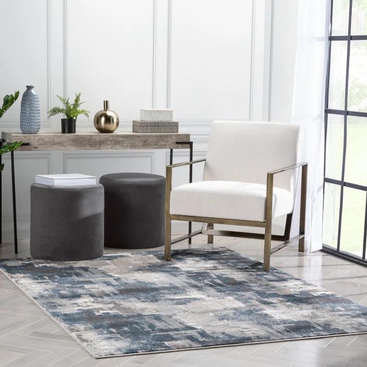 Verity Lilith Modern Abstract Grey Blue Rug