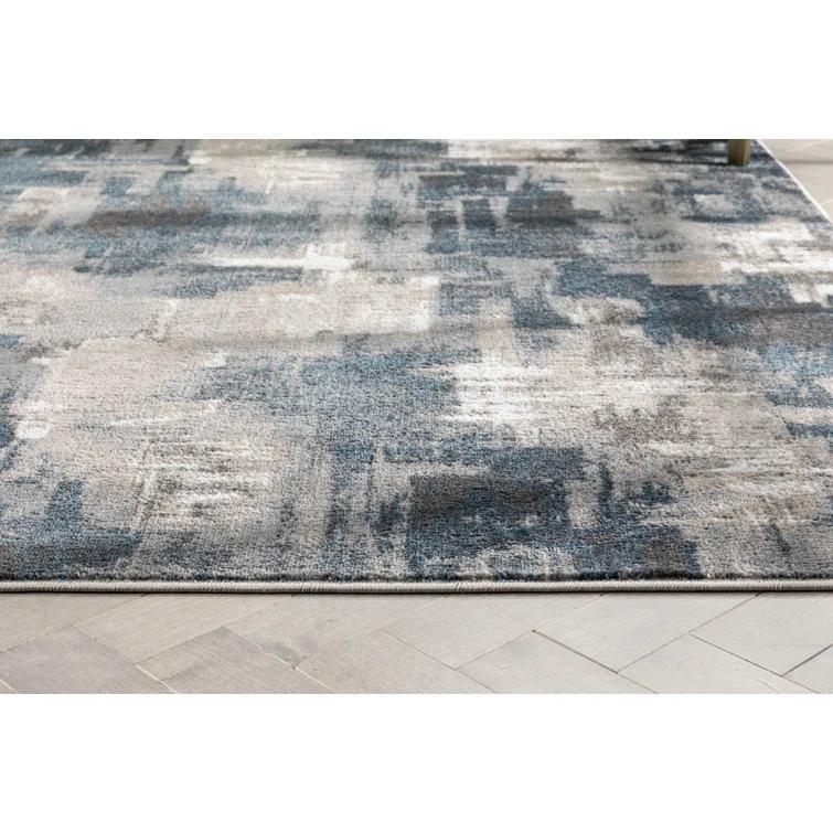 Verity Lilith Modern Abstract Grey Blue Rug