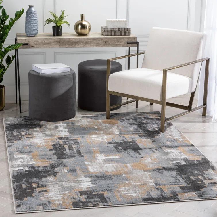 Verity Lilith Modern Abstract Gray Rug