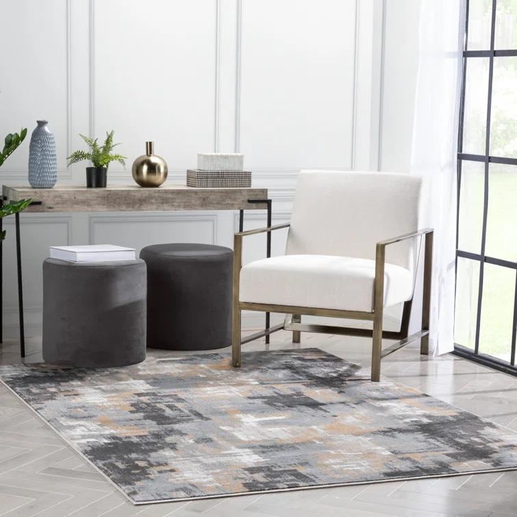 Verity Lilith Modern Abstract Gray Rug
