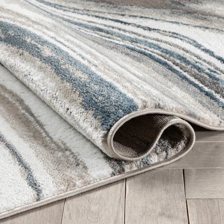 Chimene Stella Modern Abstract Striped Gray Rug