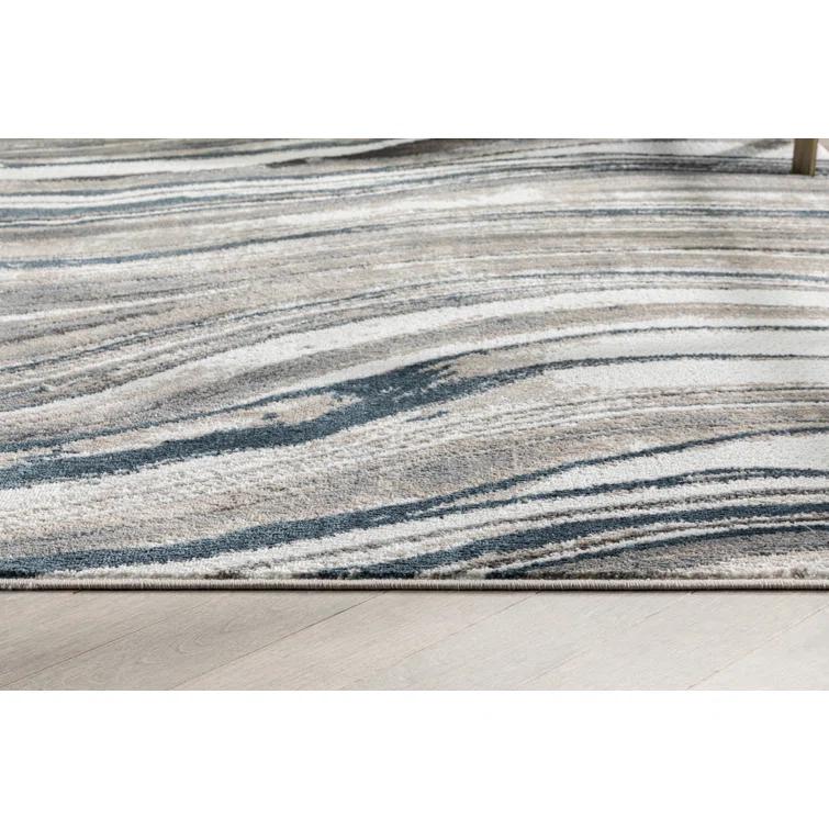 Chimene Stella Modern Abstract Striped Gray Rug