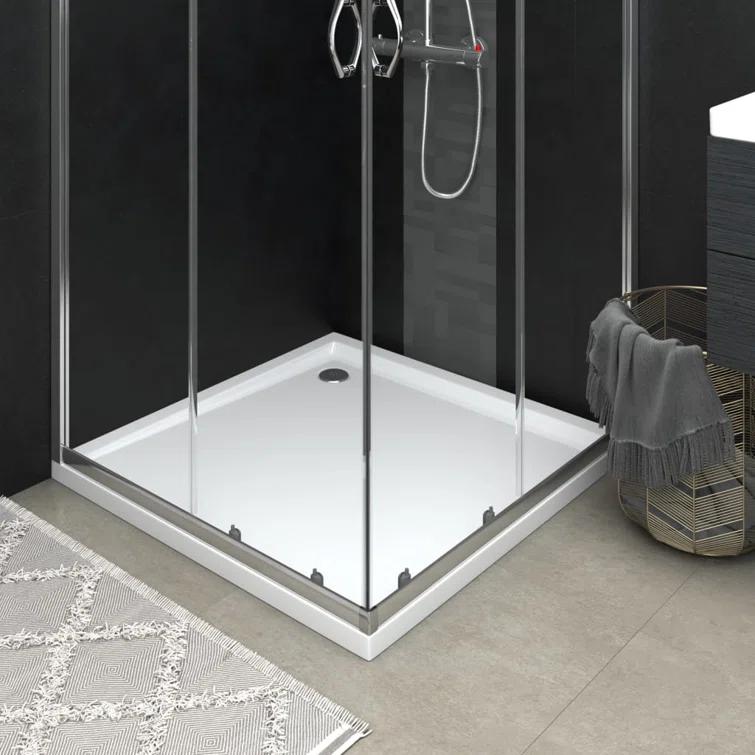 vidaXL Shower Base Tray, Non-slip Bathroom Shower Pan, Reinforced ABS